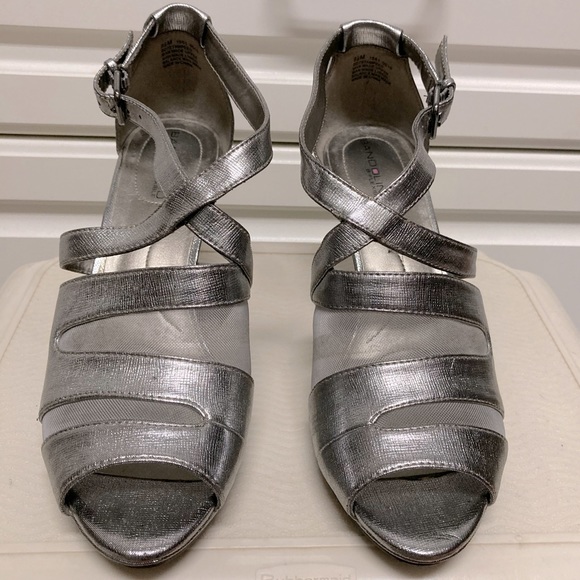 Pewter Heels with Mesh Inserts - Picture 4 of 9
